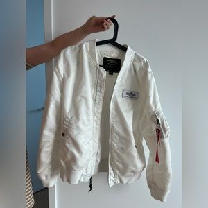 Alpha Industries White Bomber Jacket